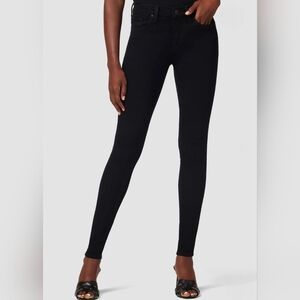 Hudson Nico Mid Rise Super Skinny Stretch Jeans 26 Black Minimalist Sleek Slim